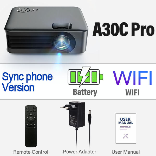 Unlimited Creative Backgrounds! Portable Battery Powered Home Theater Cinema Projector